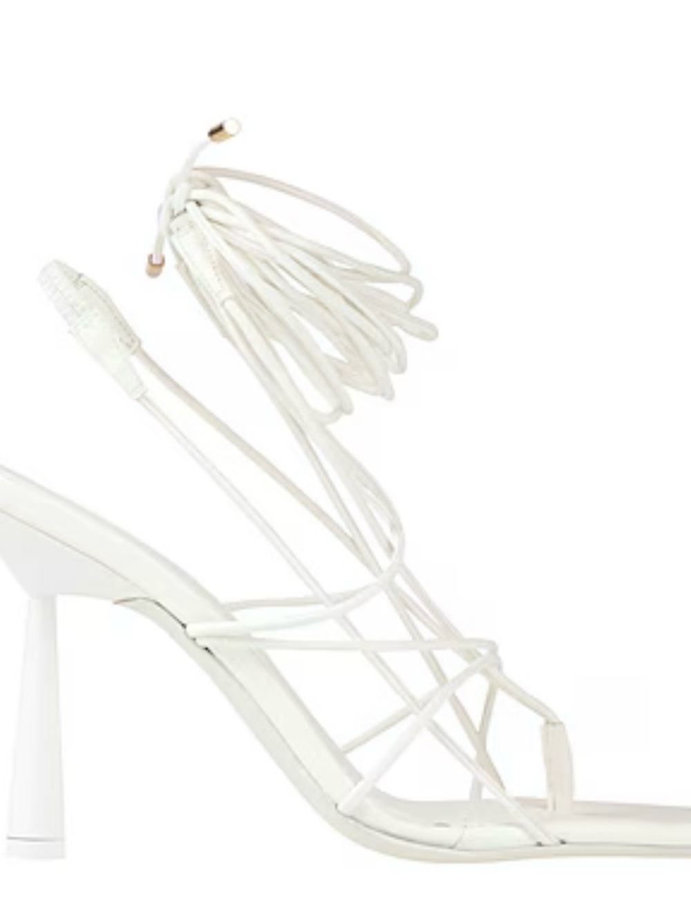 GIA/RHW Women's White Strappy Lace-Up Heel Sandals